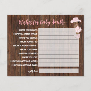 Prospectus 11,4 Cm X 14,2 Cm Voeux pour la Baby AA Cowgirl Baby shower Card
