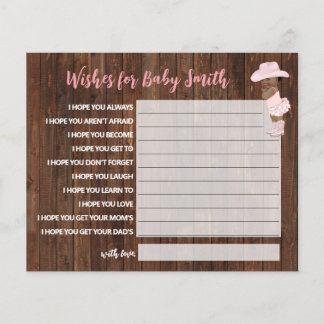 Prospectus 11,4 Cm X 14,2 Cm Voeux pour la Baby AA Cowgirl Baby shower Card