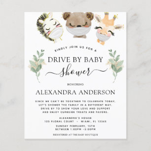 Prospectus 11,4 Cm X 14,2 Cm Voiture Budget Par Baby shower Woodland Eucalyptus