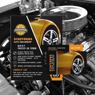 Prospectus 11,4 Cm X 14,2 Cm Voiture Roue, concessionnaire automobile Publicité