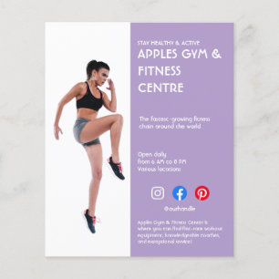 Prospectus 11,4 Cm X 14,2 Cm Volet violet Photo gymnase gymnase personnel fit F