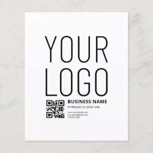 Prospectus 11,4 Cm X 14,2 Cm Votre logo avec QR code et texte modifiables