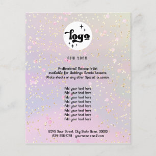Prospectus 11,4 Cm X 14,2 Cm votre logo fausse parties scintillant prospectus