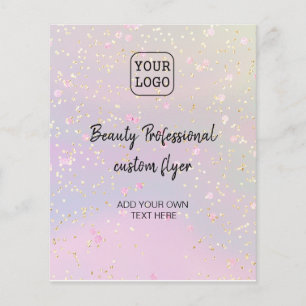 Prospectus 11,4 Cm X 14,2 Cm votre logo fausse parties scintillant sur effet ho