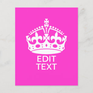 Prospectus 11,4 Cm X 14,2 Cm Votre texte sur garder la couronne calme rose chau