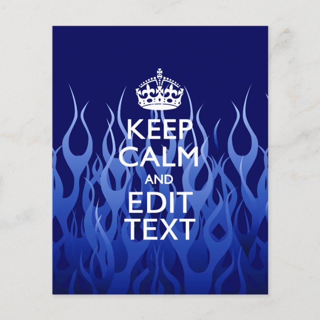 Prospectus 11,4 Cm X 14,2 Cm Votre texte sur Garder le calme sur Blue Racing Fl (Devant)