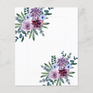 Prospectus 11,4 Cm X 14,2 Cm VOYAGE BUDGÉTAIRE - DESIGN GRATUIT - Floral violet