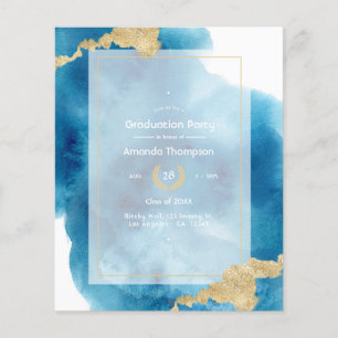 Prospectus 11,4 Cm X 14,2 Cm Watercolor Beach Graduation Party Invitation
