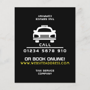 Prospectus 11,4 Cm X 14,2 Cm White Taxi Cab Logo with Price List