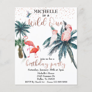 Prospectus 11,4 Cm X 14,2 Cm Wild One Rose Gold Tropical Birds Budget