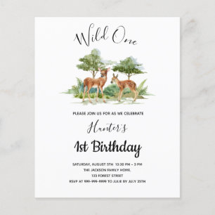 Prospectus 11,4 Cm X 14,2 Cm Wild Un anniversaire boisé forêt animaux budget