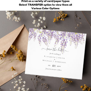 Prospectus 11,4 Cm X 14,2 Cm Wisteria Purple Mariage Dates de sauvegarde BUDGET