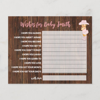 Prospectus 11,4 Cm X 14,2 Cm Wives for the Baby Cowgirl Baby shower Card