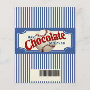Prospectus 11,4 Cm X 14,2 Cm Wrapper de baseball Bar à chocolat Mitzvah