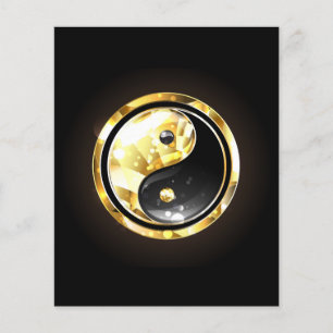 Prospectus 11,4 Cm X 14,2 Cm Yin Yang or sur noir