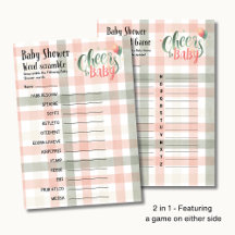 25 x 2 Cheers to Baby Sage Peach En vichy JEUX