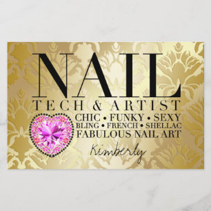 Prospectus 14 Cm X 21,6 Cm 311 Tres Chic Damask Nail Tech Diamond HeartFlyer