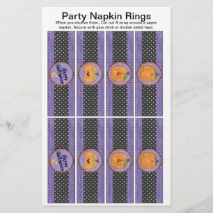 Prospectus 14 Cm X 21,6 Cm 8 par feuille Anneaux de Napkin en papier Hallowee