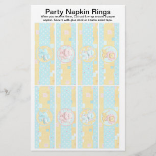 Prospectus 14 Cm X 21,6 Cm 8 par feuille Baby shower Safari Papier Anneaux d