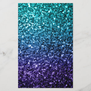 Prospectus 14 Cm X 21,6 Cm Aqua blue Ombre faux scintillants de parties scint