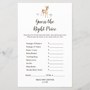 Prospectus 14 Cm X 21,6 Cm Aquarelle Boy Deer White Devinez Le Jeu De Prix