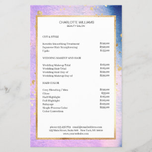 Prospectus 14 Cm X 21,6 Cm Aquarelle moderne Blau Pink Gold