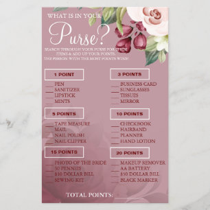 Prospectus 14 Cm X 21,6 Cm Aquarelle Qu'est-ce que dans votre sac à main