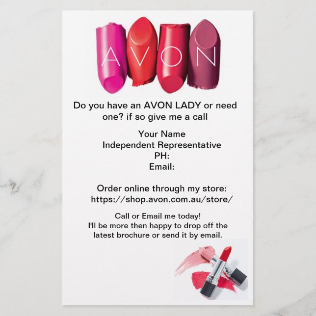 Prospectus 14 Cm X 21,6 Cm Avon Flyer (Devant)