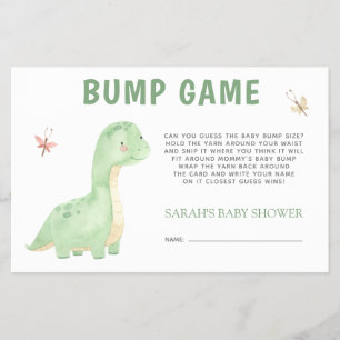 Prospectus 14 Cm X 21,6 Cm Baby shower Bump Jeu jolie Dinosaur vert
