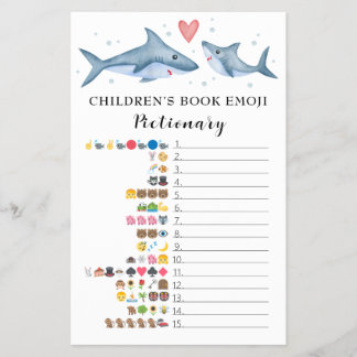 Prospectus 14 Cm X 21,6 Cm Baby shower de requin livre pour enfants Emoji Pic