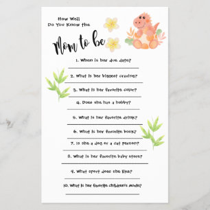 Prospectus 14 Cm X 21,6 Cm Baby shower Dinosaur Comme vous connaissez bien la