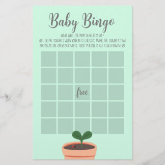 Prospectus 14 Cm X 21,6 Cm Baby shower Jeu bébé Bingo Flyer