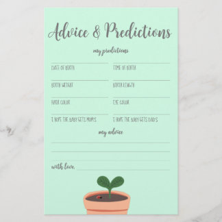 Prospectus 14 Cm X 21,6 Cm Baby shower Jeu Conseils et Prédictions Circulaire