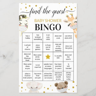 Prospectus 14 Cm X 21,6 Cm Baby shower Jeu Trouver L'Invité Carte Bingo