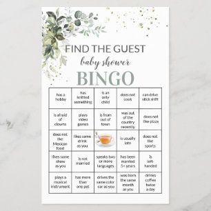 Prospectus 14 Cm X 21,6 Cm Baby shower Jeu Trouver L'Invité Carte Bingo Flyer