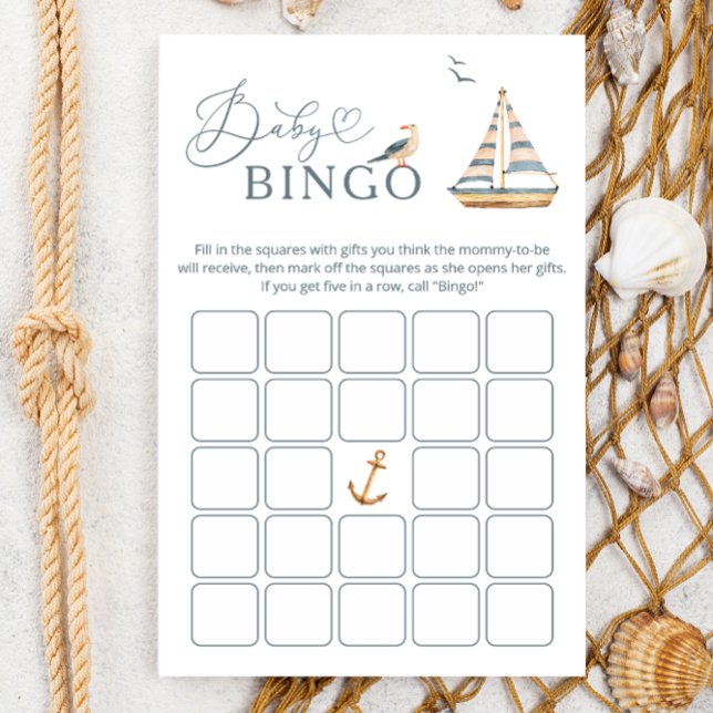 Prospectus 14 Cm X 21,6 Cm Baby shower nautique moderne Jeu BINGO (Créateur téléchargé)