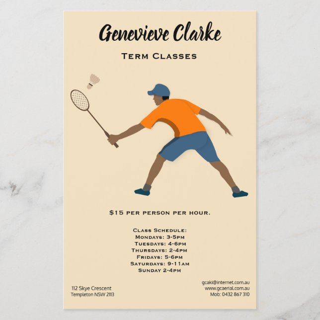 Prospectus 14 Cm X 21,6 Cm Badminton (Devant)
