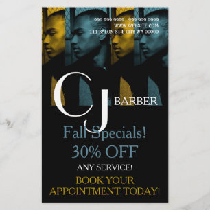 Prospectus 14 Cm X 21,6 Cm Barber Shop Salon Styliste Hair Flyer Menu