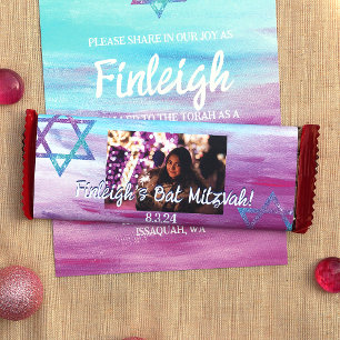Prospectus 14 Cm X 21,6 Cm Bat mitzvah rose Turquoise Candy Bar Wrapper