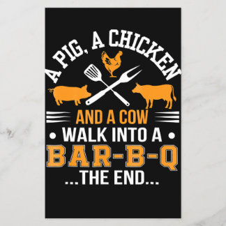 Prospectus 14 Cm X 21,6 Cm BBQ | BBQ Lover Pig Chicken Cow Walk In Bar BBQ