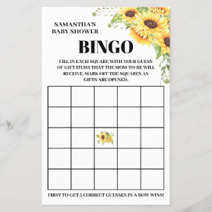 Prospectus 14 Cm X 21,6 Cm Bingo Baby Shower carte de jeu anglais espagnol