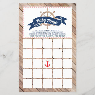Prospectus 14 Cm X 21,6 Cm Bingo baby shower, Nautique