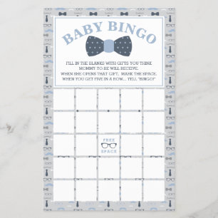 Prospectus 14 Cm X 21,6 Cm Bingo Baby Shower, Petit Homme, Nœud Papillon