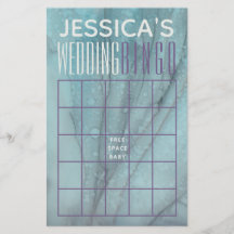 BINGO de douche de mariage Turquoise et lavandes