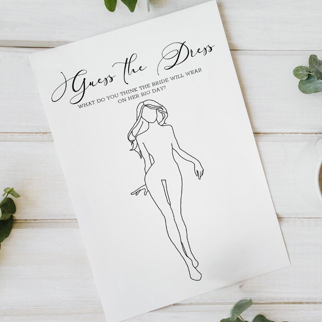 Prospectus 14 Cm X 21,6 Cm Black Modern Fête des mariées Jeu Devinez la robe (Créateur téléchargé)