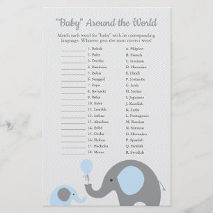 Prospectus 14 Cm X 21,6 Cm Blue Elephant Baby autour du monde Traduction