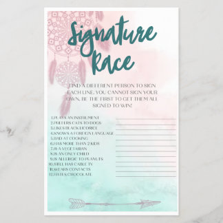 Prospectus 14 Cm X 21,6 Cm Boho Signature Course Baby shower Jeu