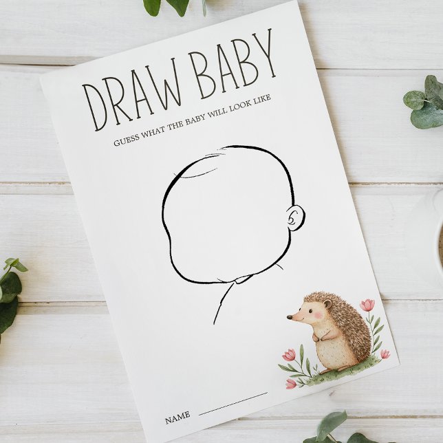 Prospectus 14 Cm X 21,6 Cm Boho Woodland Animaux Baby shower Draw Baby Game (Créateur téléchargé)