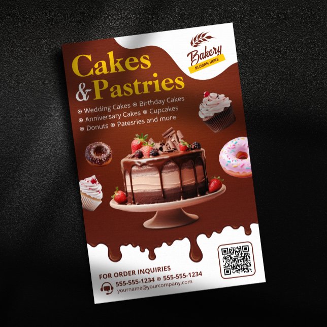 Prospectus 14 Cm X 21,6 Cm Boulangerie Mariage Anniversaire & Anniversaire Pâ (Créateur téléchargé)