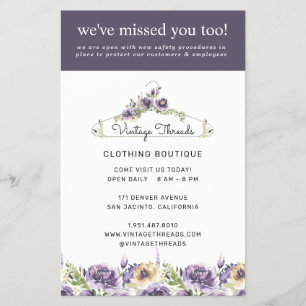 Prospectus 14 Cm X 21,6 Cm Boutique Vêtements Grand Réouverture Couverture Sé